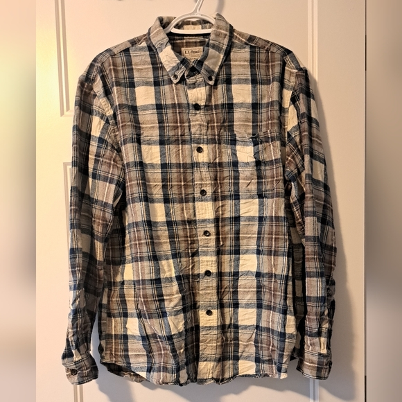 L.L.Bean Cotton Flannel Button Down Shirt - Picture 1 of 7